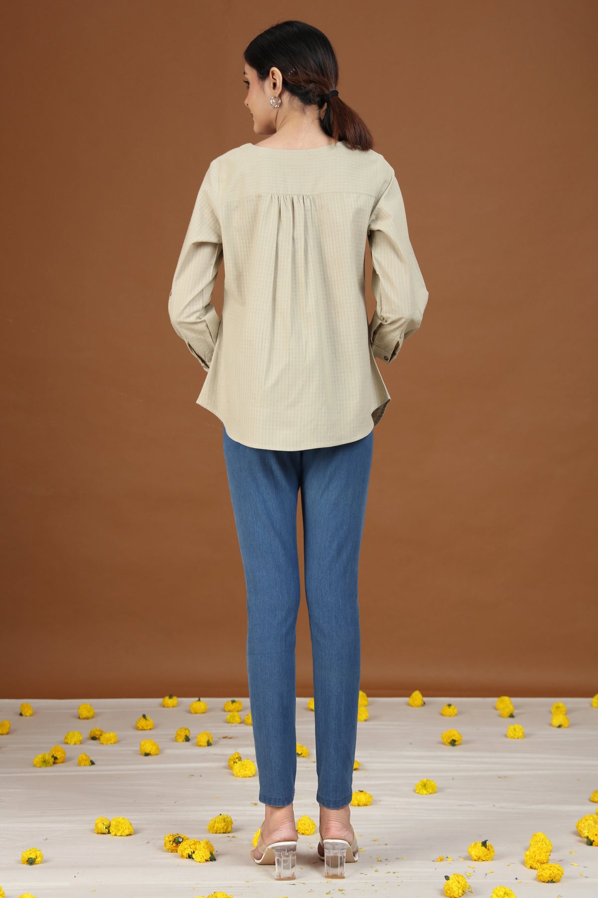 Pastel Green Pintuck Tunic