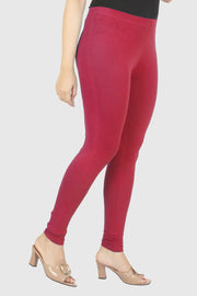 Peach Cotton Lycra Ankle Length Legging