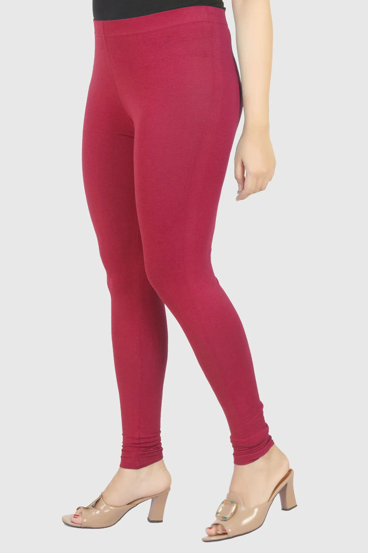 Peach Cotton Lycra Ankle Length Legging