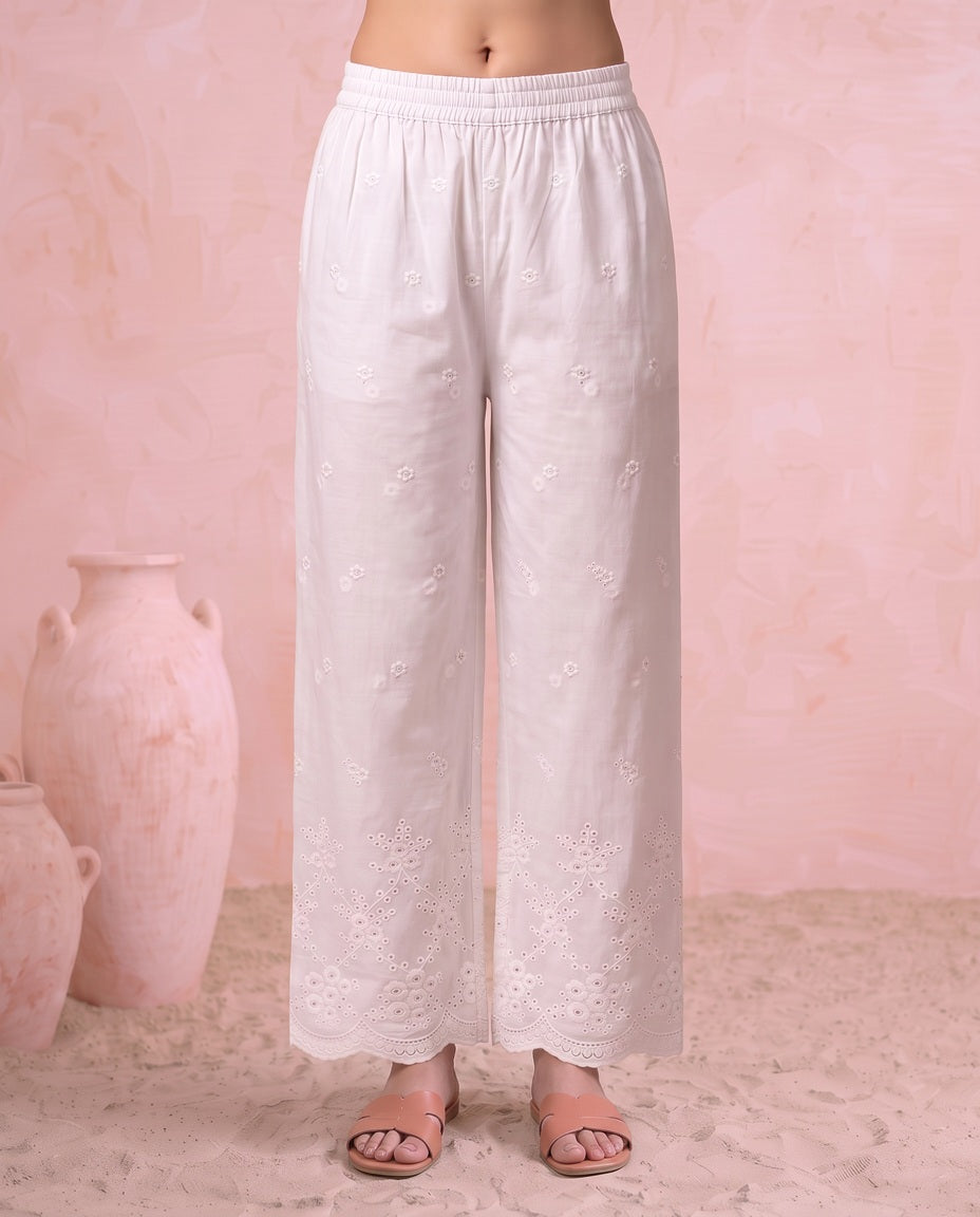 Peach Chikankari Straight Women's Kurta