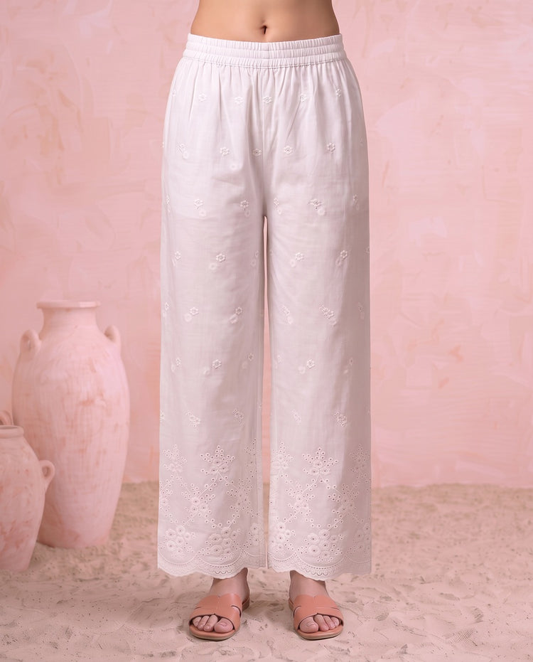 Peach Chikankari Straight Women's Kurta