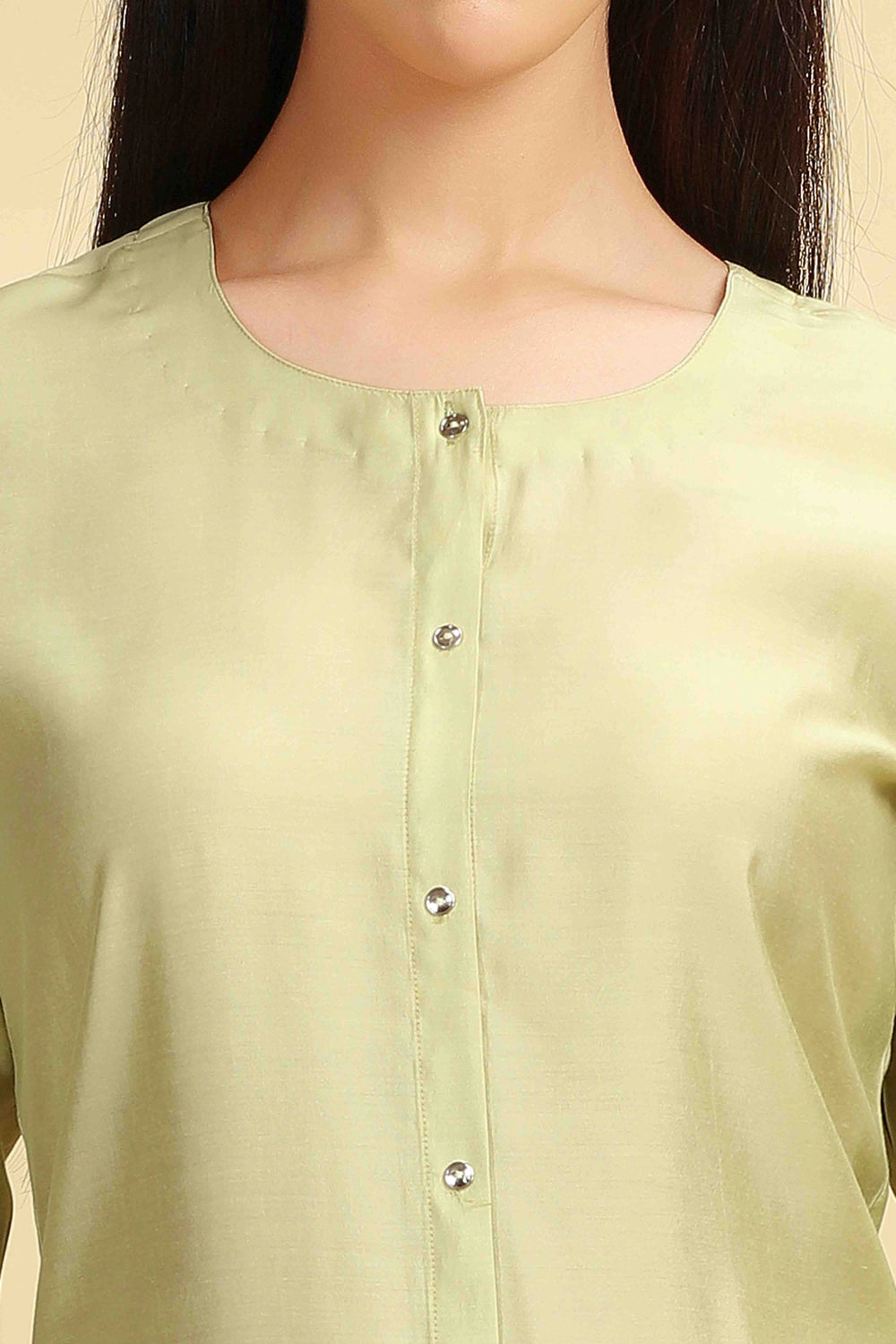 Pista Green Poly Silk Embroidered Straight Kurta Pant Co ord Set for women and girls