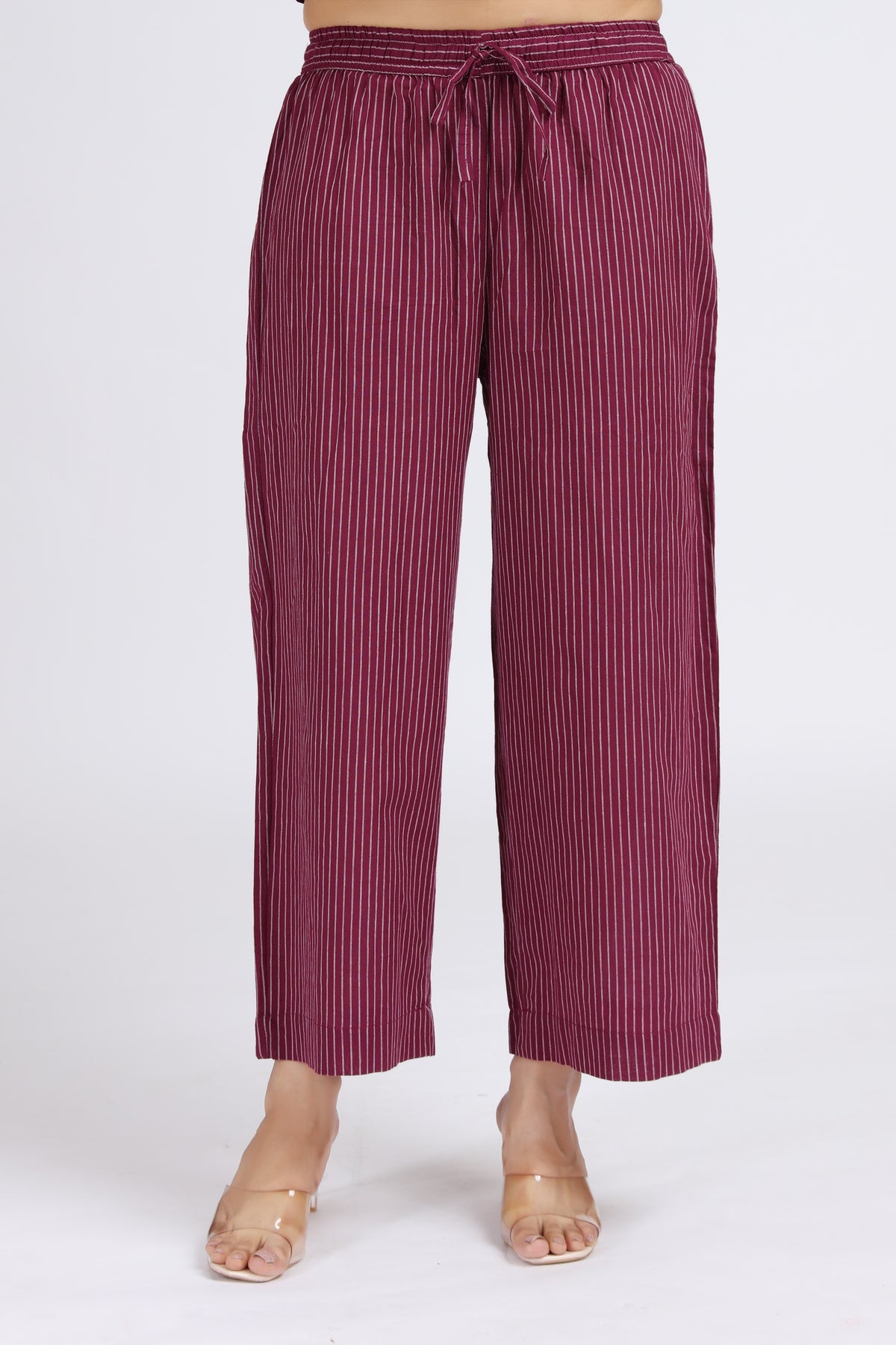Purple Handloom Embroidered A Line Kurta Pant Co ord Set for women