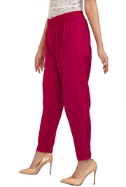 Rani Pink Solid Cotton Pant