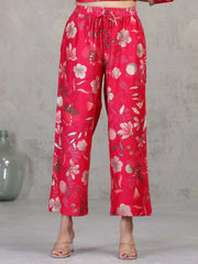 Rani Pink Floral Embroidered Straight Ethnic Set