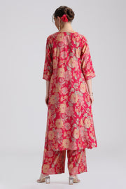 Rani Pink Printed A-Line Co ord Set