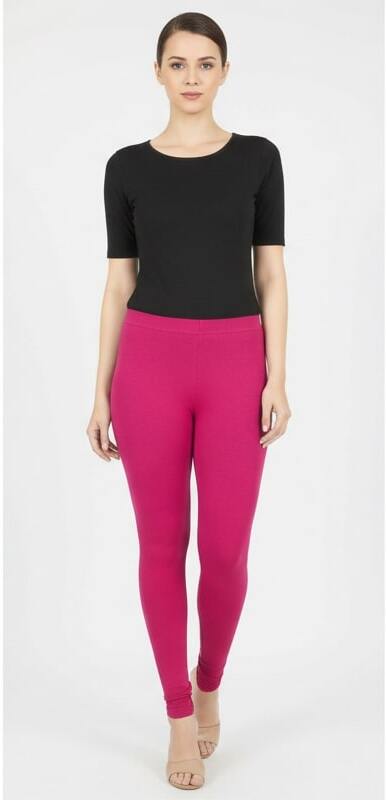 Rani Pink Cotton Lycra Ankle Length Legging