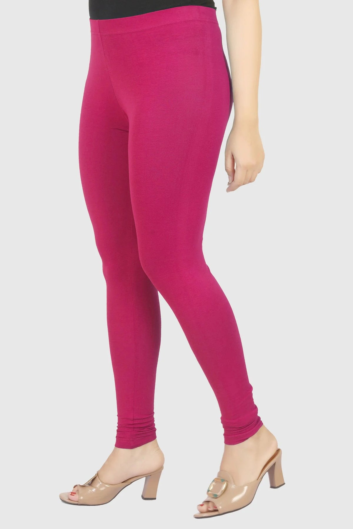Rani Pink Cotton Lycra Ankle Length Legging