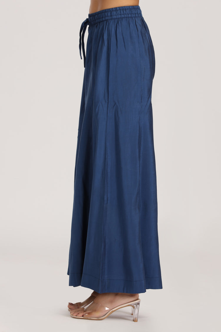 Royal Blue Roman Silk Solid Palazzo
