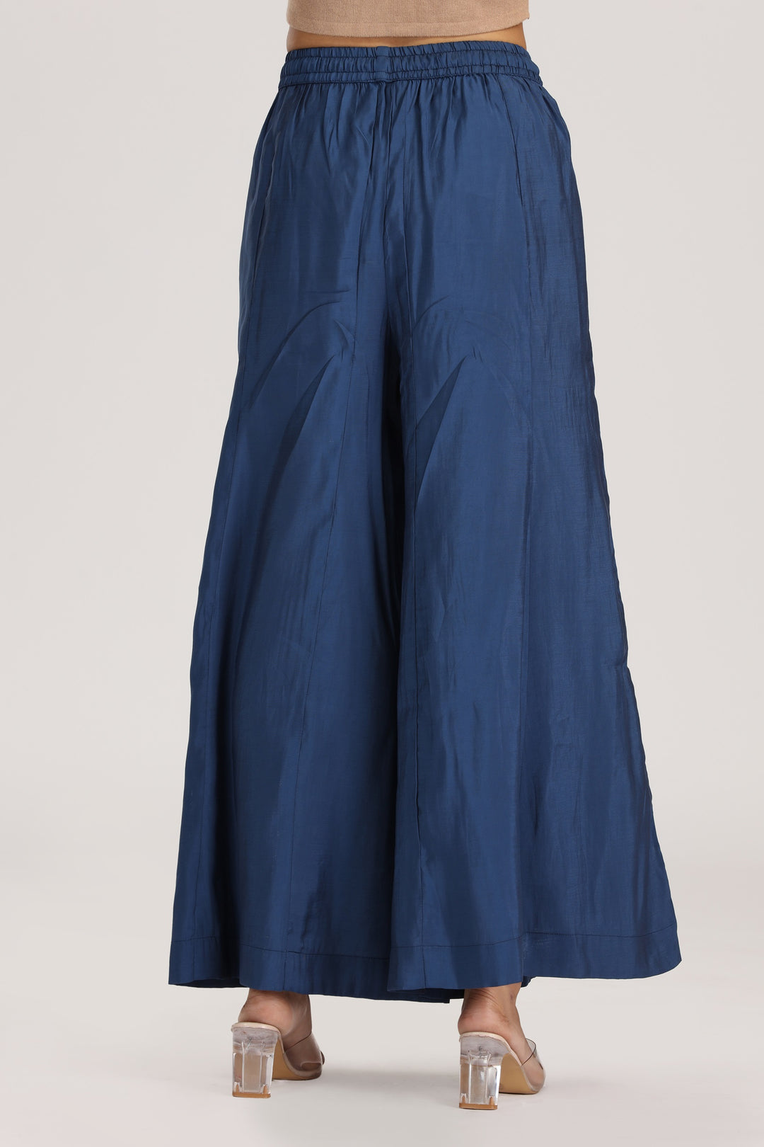 Royal Blue Roman Silk Solid Palazzo