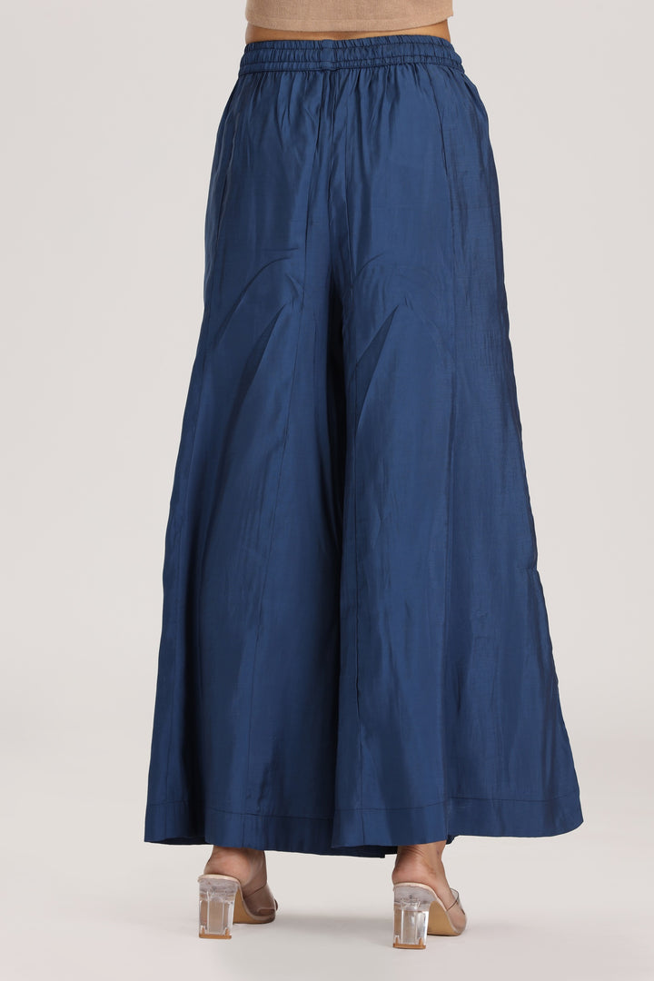 Royal Blue Roman Silk Solid Palazzo