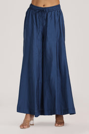 Royal Blue Roman Silk Solid Palazzo