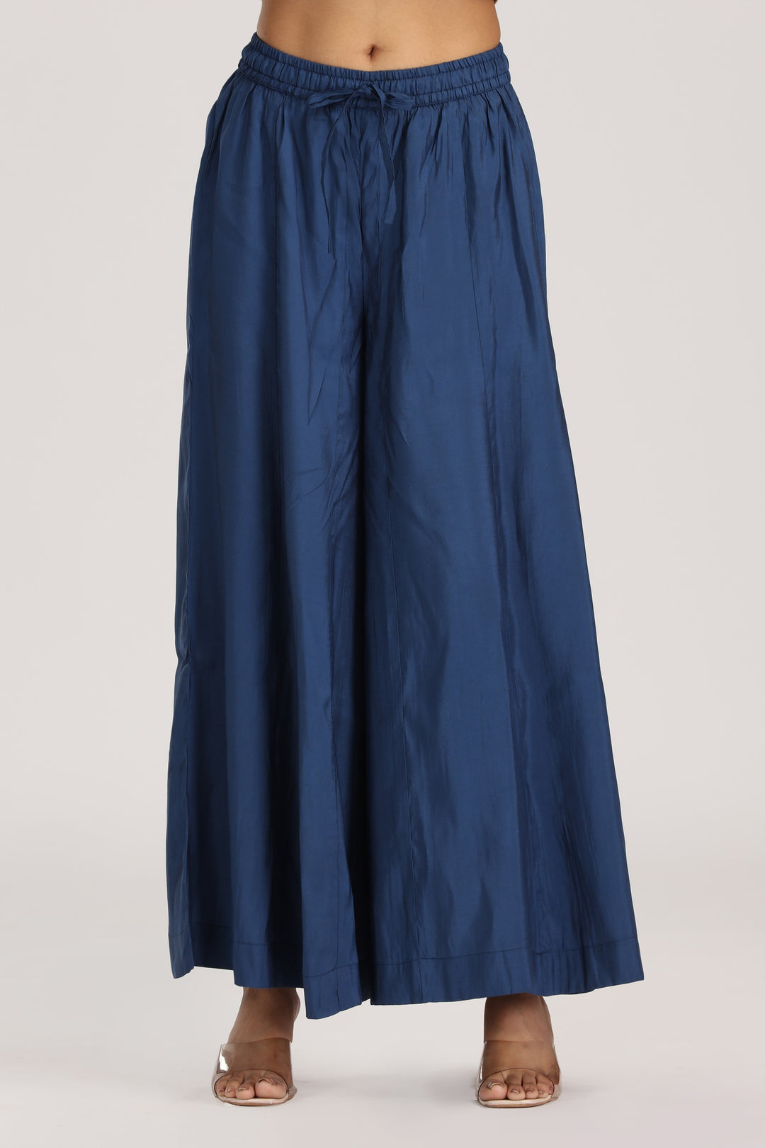 Royal Blue Roman Silk Solid Palazzo