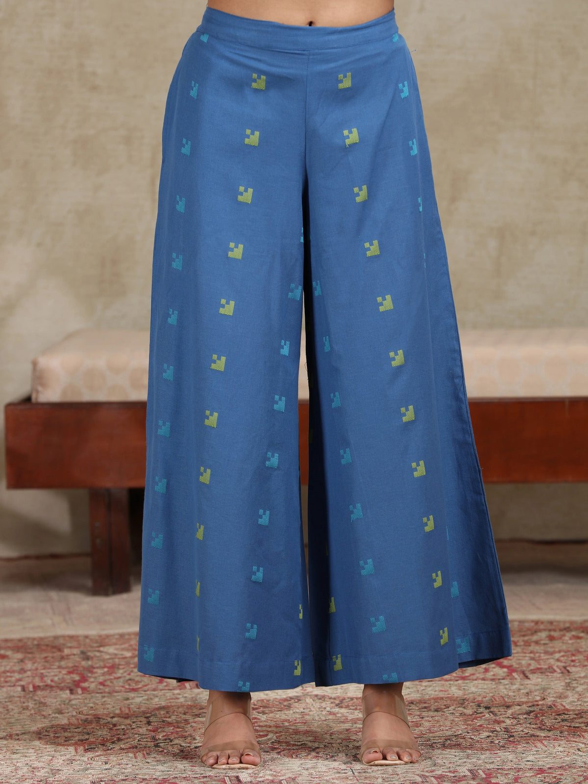 Royal Blue Solid Cotton Straight Co-ord Set