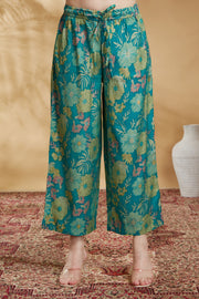 Sea Green Viscose Printed Straight Kurta Pant Co ord Set