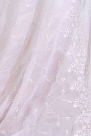 White Cotton Embroidered Dupatta for women and girls