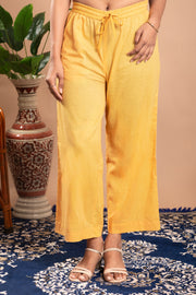 Yellow Embroidered A-Line Ethnic Set