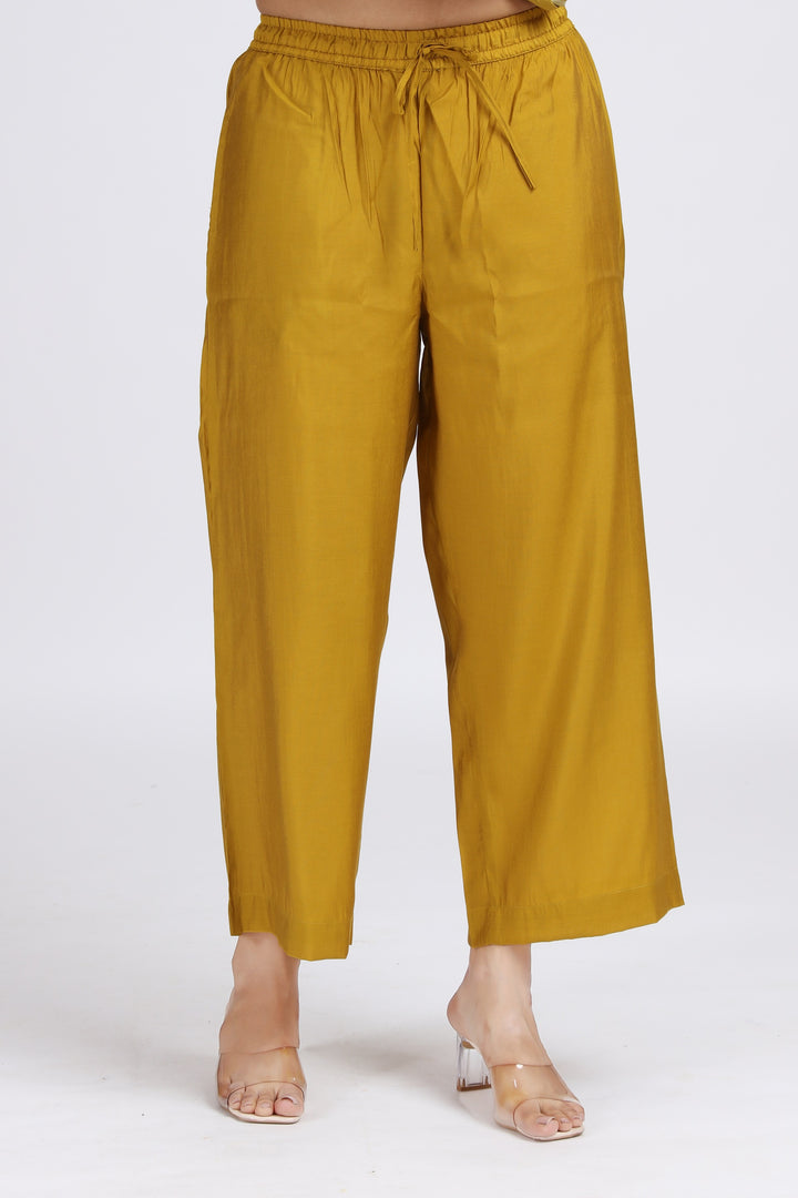 Yellow Roman Silk Embroidered Straight Kurta Pant and Dupatta Suit Set for women