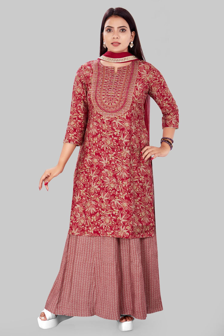 Chaitvi Rani Pink Jaipuri Cotton Suit Set