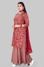 Chaitvi Rani Pink Jaipuri Cotton Suit Set
