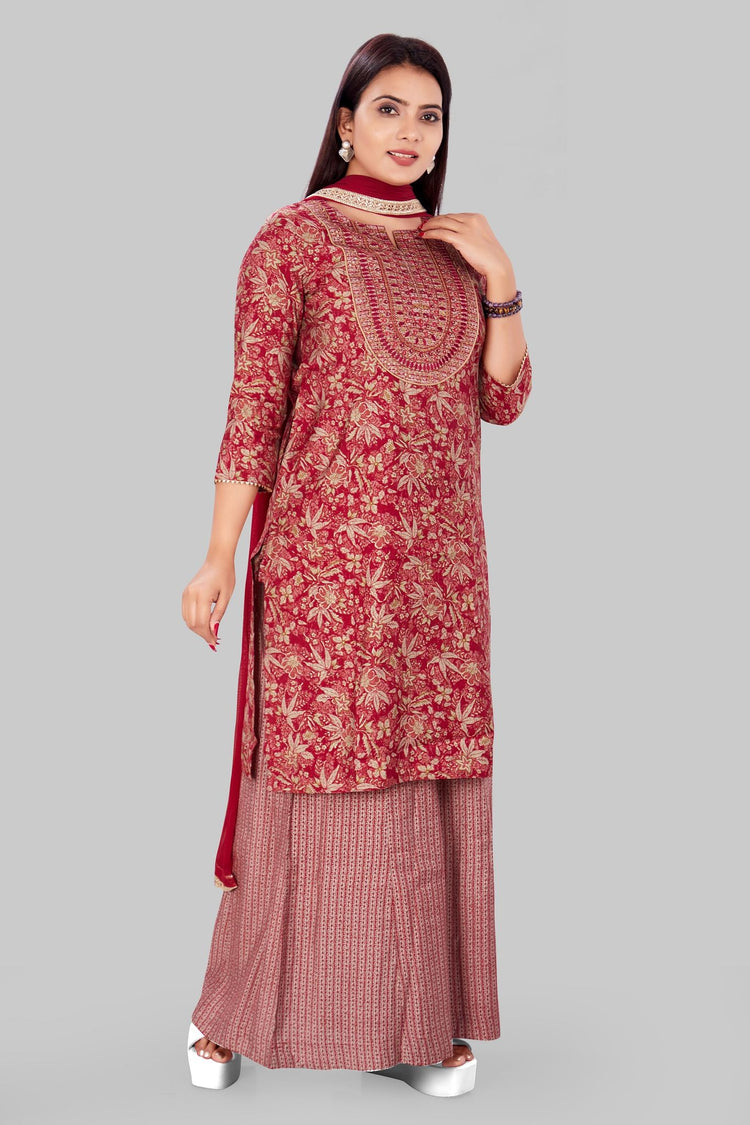 Chaitvi Rani Pink Jaipuri Cotton Suit Set