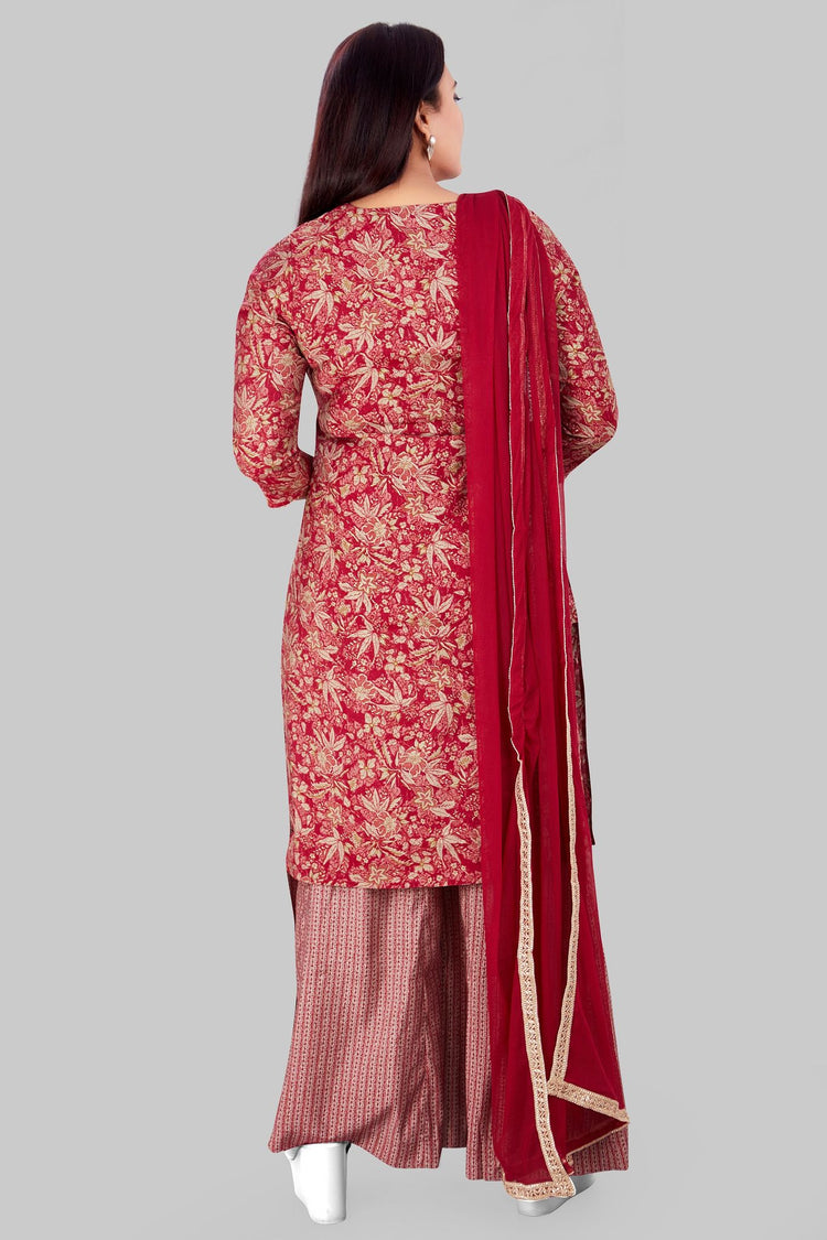 Chaitvi Rani Pink Jaipuri Cotton Suit Set
