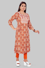 Chakuli Multicolour Cotton  A Line Kurti