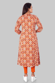 Chakuli Multicolour Cotton  A Line Kurti