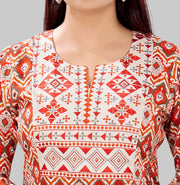 Chakuli Multicolour Cotton  A Line Kurti