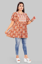 Chakuli Multicolour Cotton Short Kurti