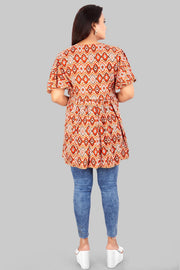 Chakuli Multicolour Cotton Short Kurti
