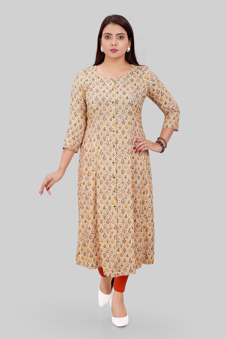 Chetana Cream Rayon A Line Kurti