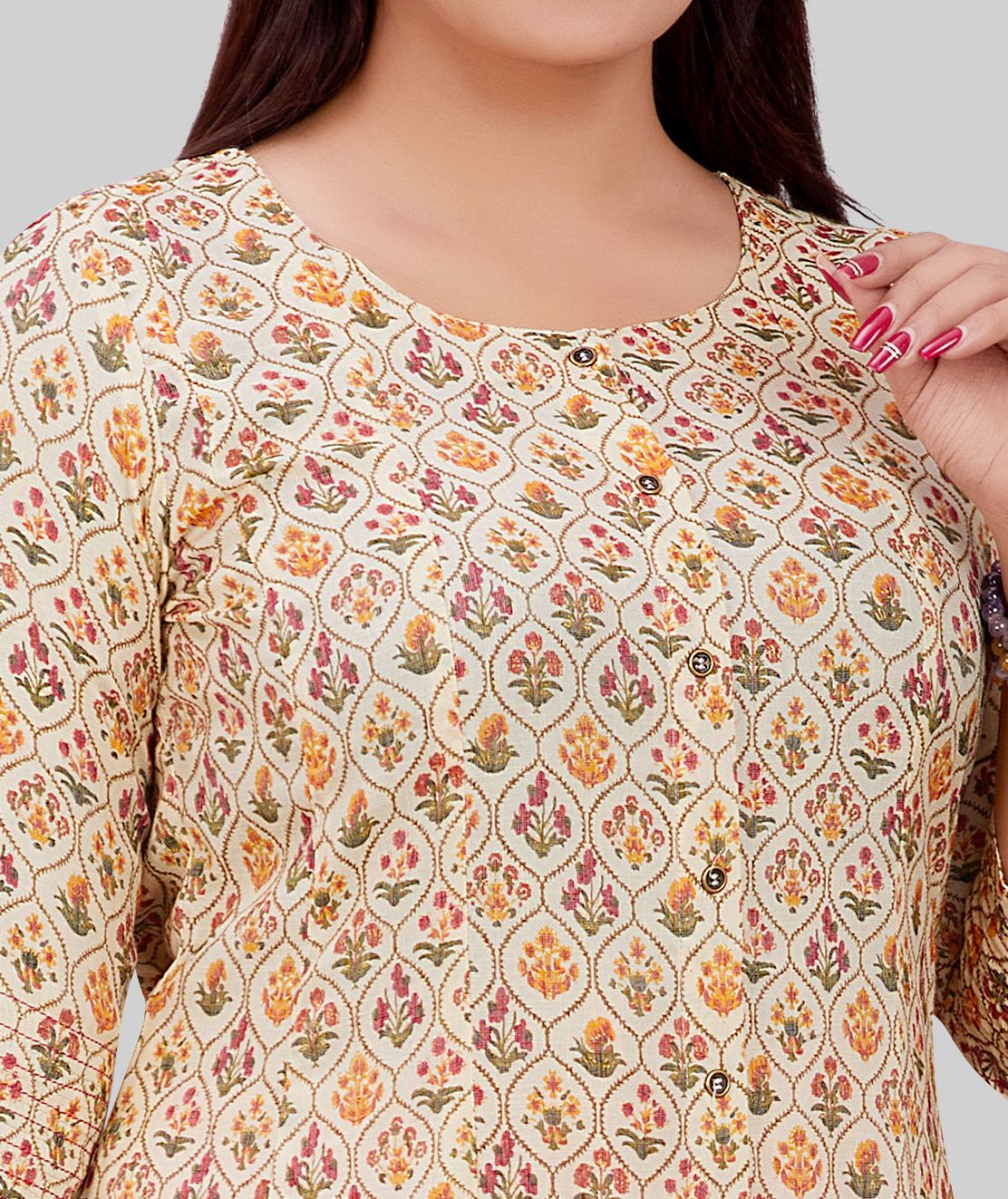 Chetana Cream Rayon A Line Kurti