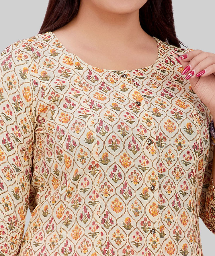 Chetana Cream Rayon A Line Kurti