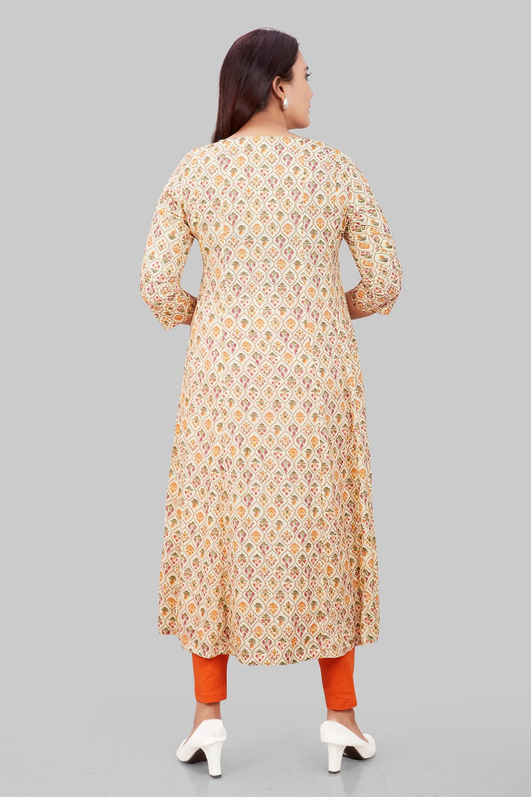 Chetana Cream Rayon A Line Kurti