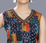 Ciona Multicolour Rayon Print Sleeveless Kurti