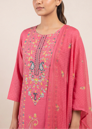 Graceful Pink Printed Cotton Ethnic Suit Set