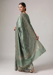 Mehendi Green Art Silk Floral Zari Woven Saree