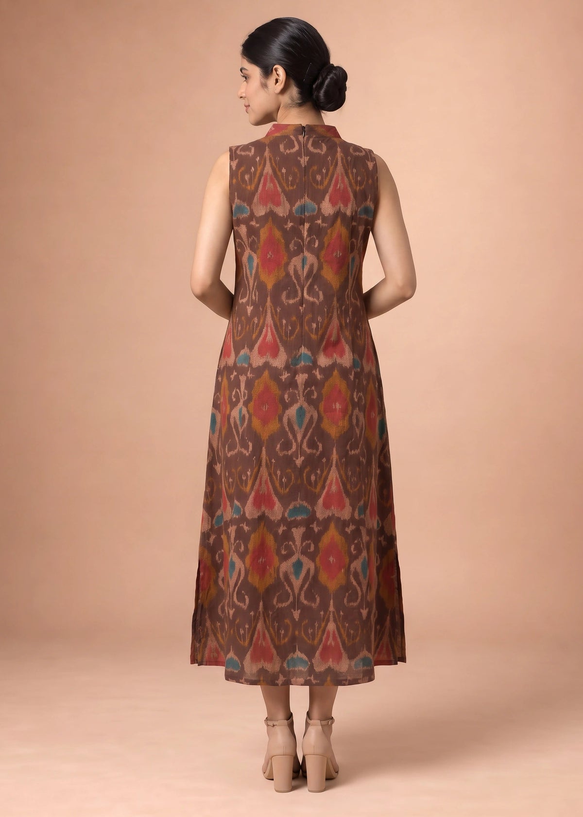 Women Brown Printed Cotton A-Line Kurta
