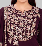 Daima Purple Georgette Embroidered Suit Set