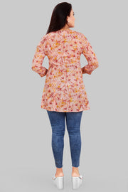 Danishta Pink Cotton Short kurtis