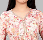 Dariya Pink & Orange Rayon  A-Line Kurta