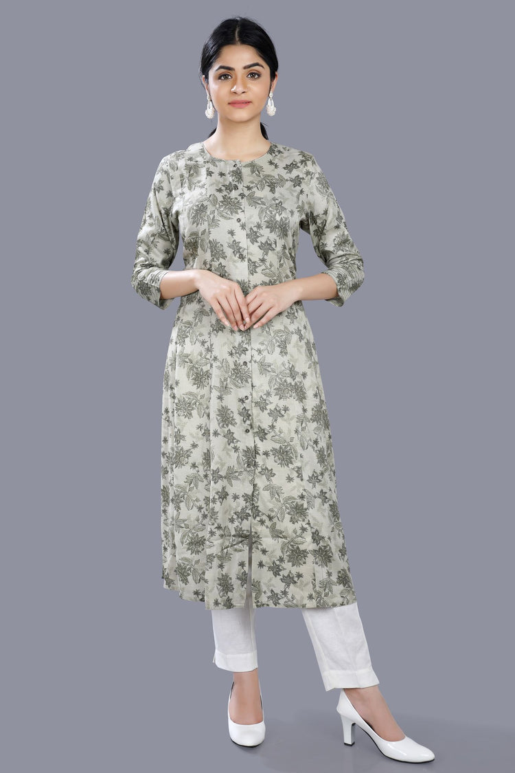 Durnaz Pista Green Cotton A-Line Kurta