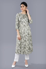 Durnaz Pista Green Cotton A-Line Kurta
