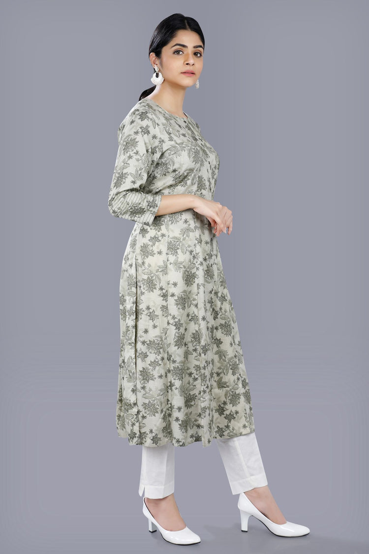 Durnaz Pista Green Cotton A-Line Kurta