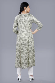 Durnaz Pista Green Cotton A-Line Kurta
