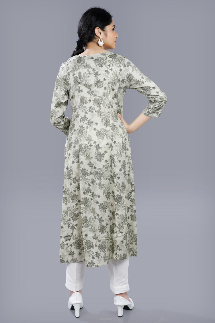 Durnaz Pista Green Cotton A-Line Kurta