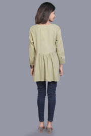 Ehani Pista Green Rayon Short kurtis