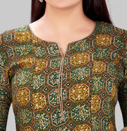 Ekta Green Rayon A Line Kurti
