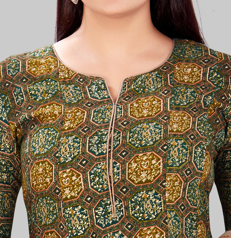 Ekta Green Rayon A Line Kurti